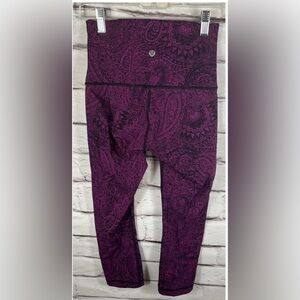 Lululemon Purple Paisley Leggings 
Semi New